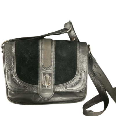 Womens Mimco Black Cross Body Bag With Clasp