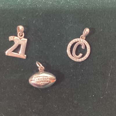  Womens Sterling Silver Pendants x 3