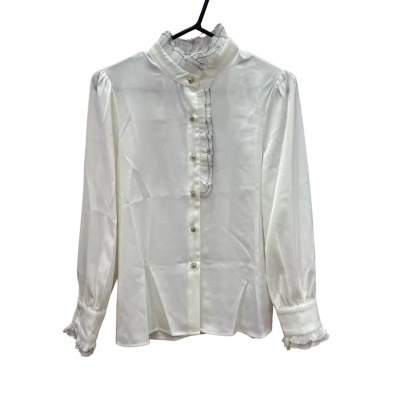 Aomashi Womens  Size S White Buttoned Fancy Top