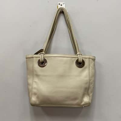 Oroton Womens Medium Leather Shoulder Bag Natural 