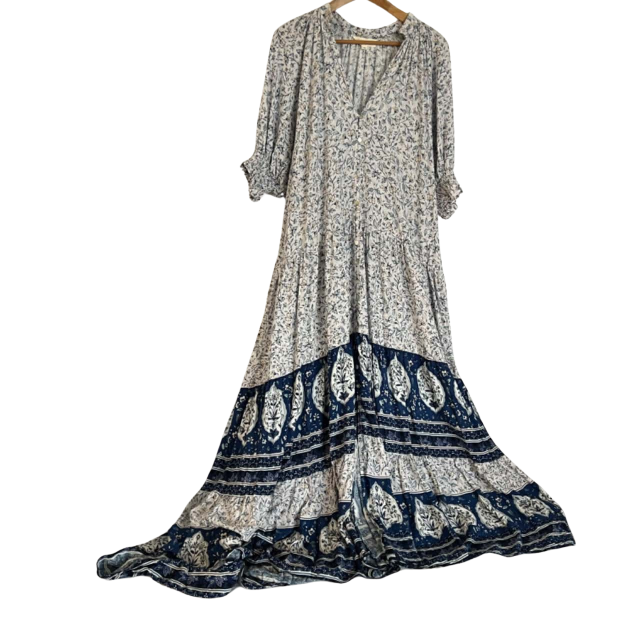 knee length dresses for ladies MARLO KIDS Alanna Frill Embroidered Maxi Dress main image 0
