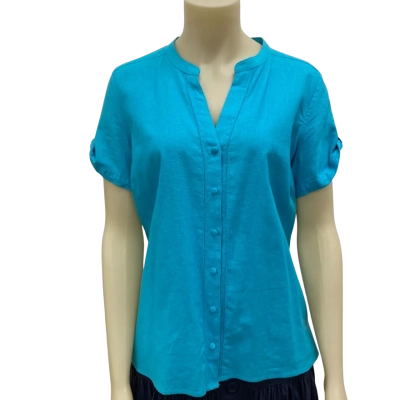 Regatta Womens  Size 16 Button Up Top Teal 