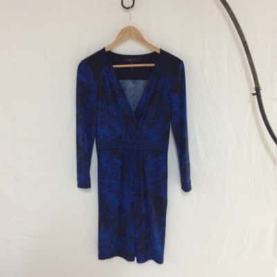 BCBG Maxazria Womens  Size S Black  / Blue / Pattern 