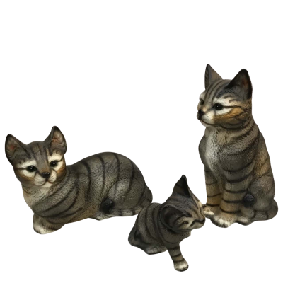 Vintage Harvey Knox Tabby Cat Figurines as pictured 