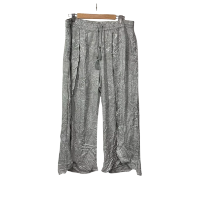 Sara Womens Size 18 Grey / White Pattern Elastic Waist Wide Leg Pants (new)