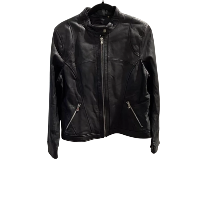 Wilsons Leather Womens  Size L Biker Jacket Black  NWOT 