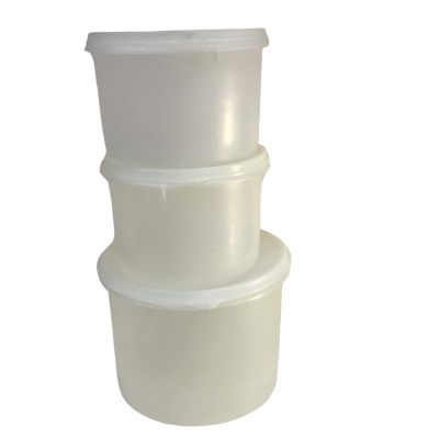 Vintage Tupperware Round Clear Containers as pictured