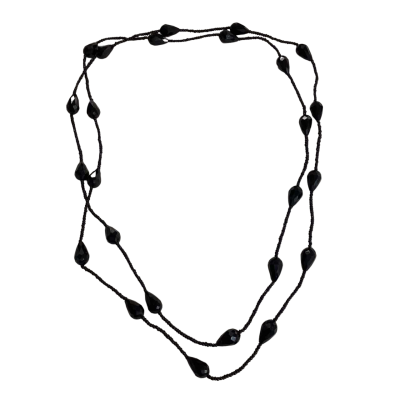 Petals Australia Black Beaded Necklace with Original Gift Pouch