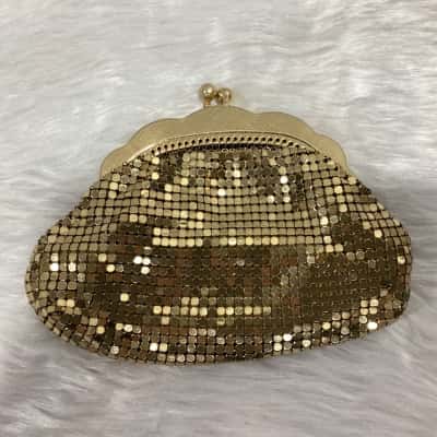 Vintage Glomesh Womens Mesh Coin Purse in Gold 