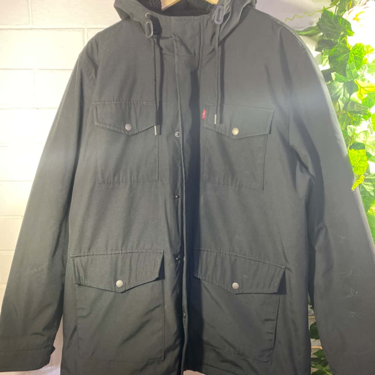 Levis Mens Lined Jacket Size XL Black (s)
