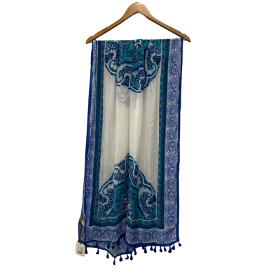 Jacqui-E Womens  Size One Size Scarf Blue / Pattern 