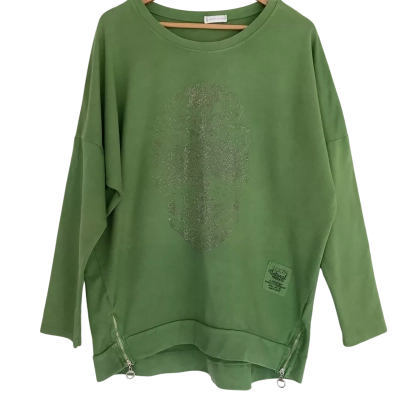 Made in Italy.   Forest Green Oversize Sweatshirt.   