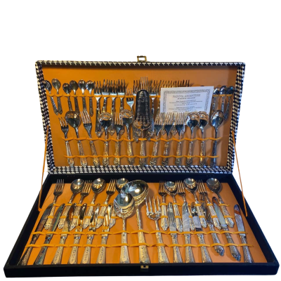 Salter Gold Plated Steak Knife & Fork Set 12 Piece Stainless Steel