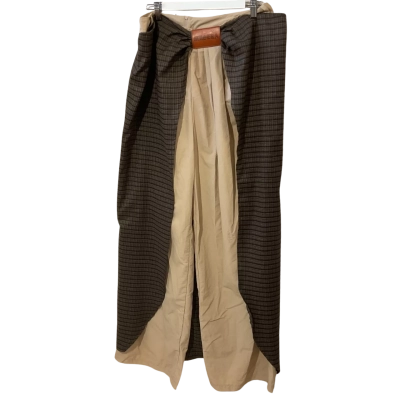 MUSERA   Size L  Pants/over skirt Brown / Checked / Cream 