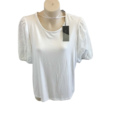Katies Dublin White Size Small Lace Short Sleeve Top - BNWT - RRP$64.99