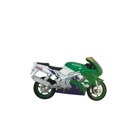 Ninja Kawasaki Green and White Scale Model Motorbike 