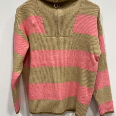 Miss Shop Womens  Size XS Jumper Beige / Pink  