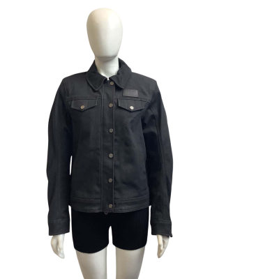 Brand New Harley Davidson Womens  Size L Chisel Denim Trucker Jacket Black 