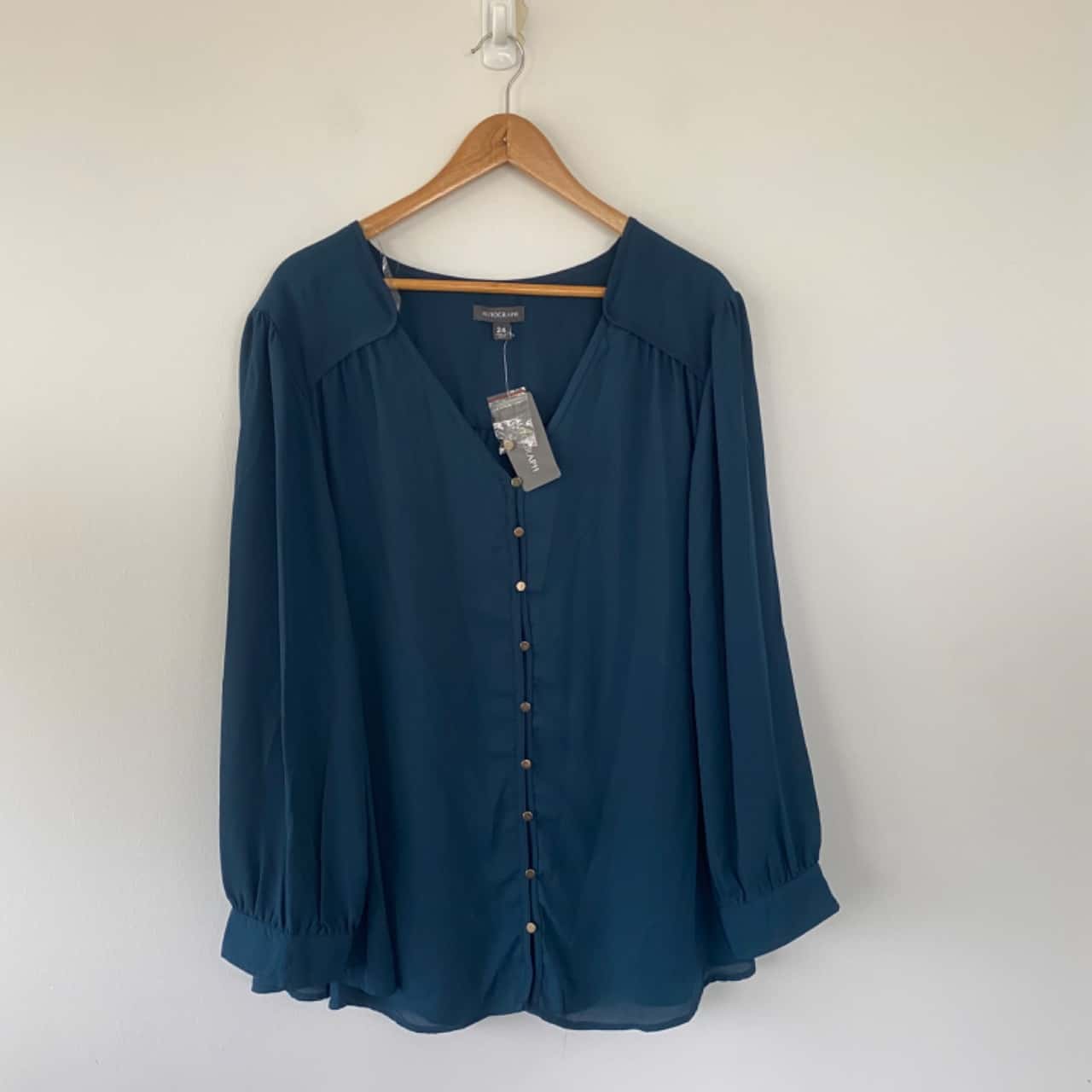 Plus Teal Thermal Button Top