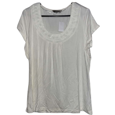 Jacqui-E Women's Size M Cream / White Top