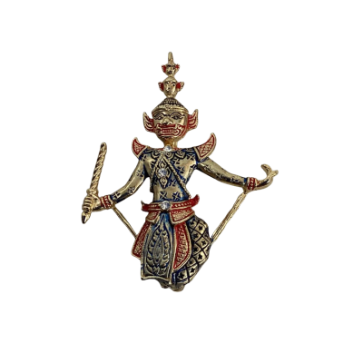 Vintage Womens Brooch Gold Tone Thai Dancer