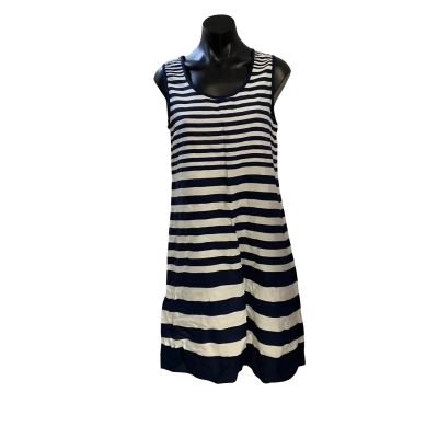 One summer  Womens  Size 10 Casual Dress Blue / Pinstriped / White 