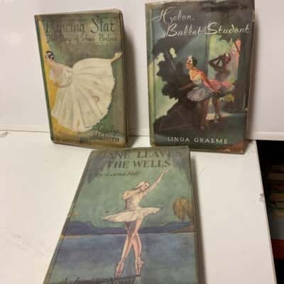 Set of 3 vintage ballerina books dancing star, Helen,ballet student and Jane leaves the wells