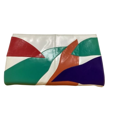 Retro 80’s Leather Clutch Loui Cadraux 