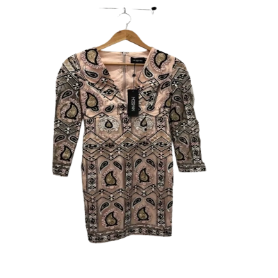 NEW Mossman Womens  Size 6 Cocktail Dress Black  / Floral / Pink  