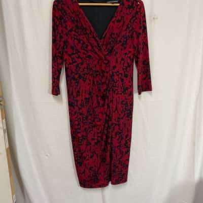 Anthea Crawford Faux Wrap Midi Dress Size 12