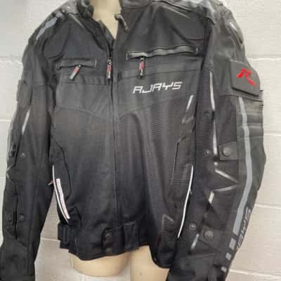  Mens  Size XXL Biker / Front Zipper Black  jacket brand ajays