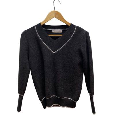 Moolbyoungzari Womens Size S Black & Silver Jumper