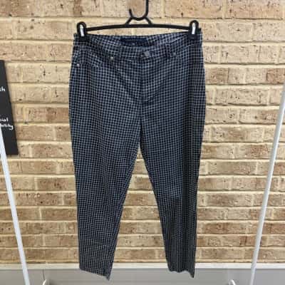 French Connection Womens navy white pants  Size 10 