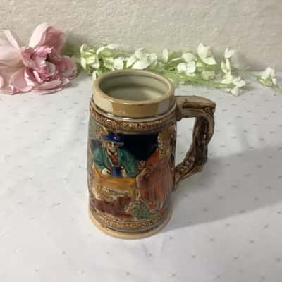 Decorative German Style Pattern Ceramic Beer Stein Mug
