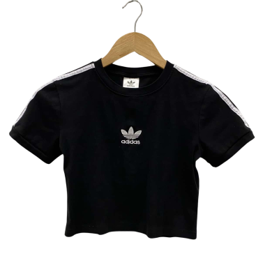 Adidas Kids/Girls Cropped Tee Size S Black  
