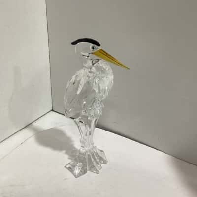 Retired Swarovski Crystal Silver Heron figurine