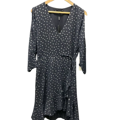 Decjuba Womens  Size 12 Navy Blue / Silver spotted dress