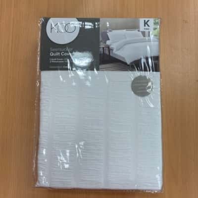 KOO Seersucker Quilt cover Set - King 