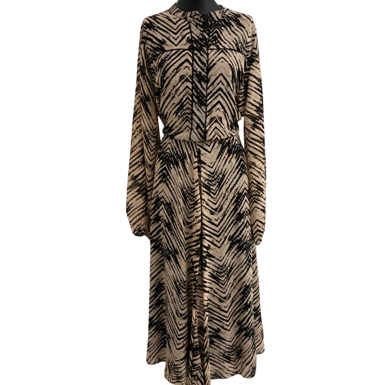 Second Female Womens Size L Long Sleeve / Party Dress Animal print / Beige  / Black / Green - Used As New | Salvos Stores