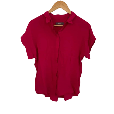 Marcs Womens  Size 10 Button Up Top / Short Sleeve Top Pink  