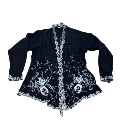 90’s Hot Tuna Indonesian Lace Light Jacket  Size M Black  