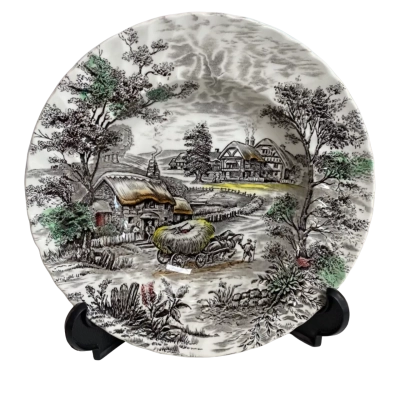 Vintage 1970s Staffordshire Yorkshire Hand engraved serving Bowl