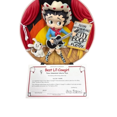 Betty Boop Best Lil Cowgirl 3-Dimensional Collector Plate From The Danbury Mint N9502