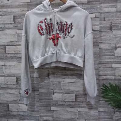 NBA Womens  Size S Cropped Jacket Grey / Red / White 