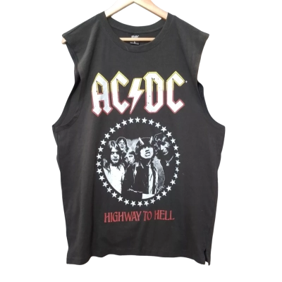 AC/DC Size XL Grey Highway to Hell Sleeveless Top