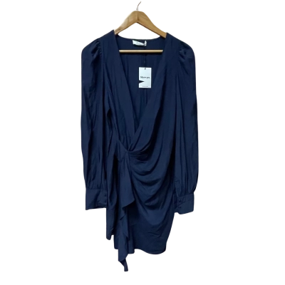 BNWT Showpo Womens Size 10 Wrap Dress Navy Blue 