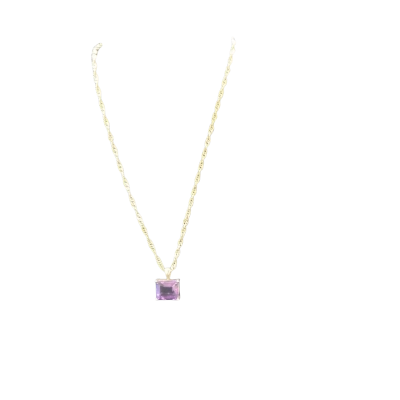 Sterling Silver Amethyst Chain and Pendant