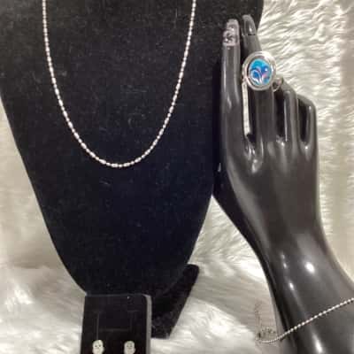  Womens Bracelet / Earrings / Necklace / Ring Blue / Other / Silver 