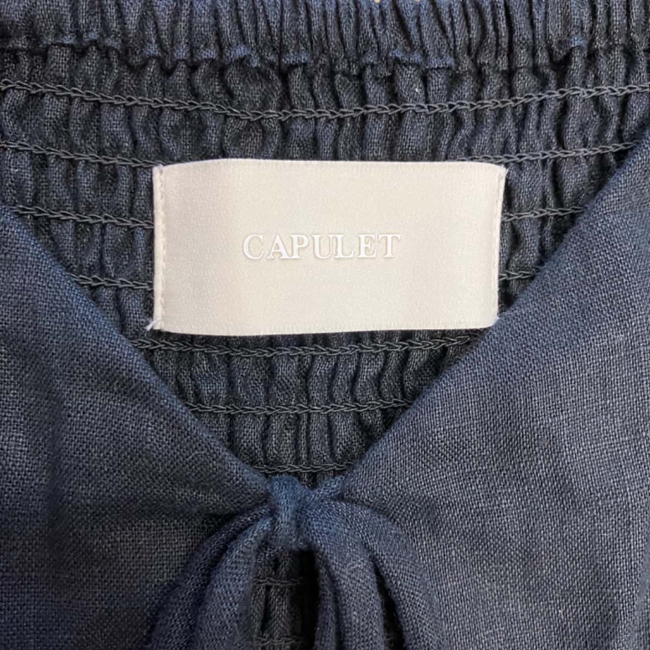 Capulet Bernie Mini Linen Dress Size L Black (s)