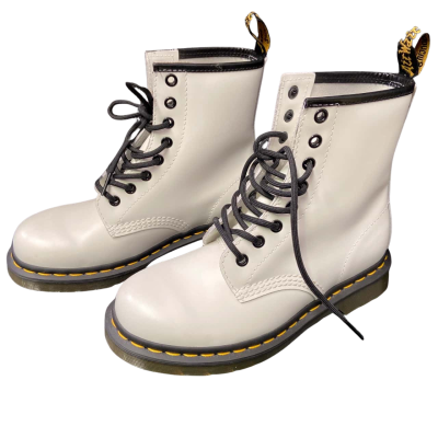 New Dr. Martens Women's 1460 Smooth 8-Eye Boots – White, UK 4